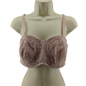 Delimira Multiway Lace Strapless Bra Unlined Underwire Non-Silicone 38C Rose
